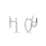 14K Gold Diamond Cuff Huggie Earrings - 0.63 CT