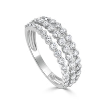 Load image into Gallery viewer, 14K Gold &amp; Diamond 3-Row Ring