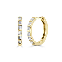 Load image into Gallery viewer, 14K Gold Diamond Huggie