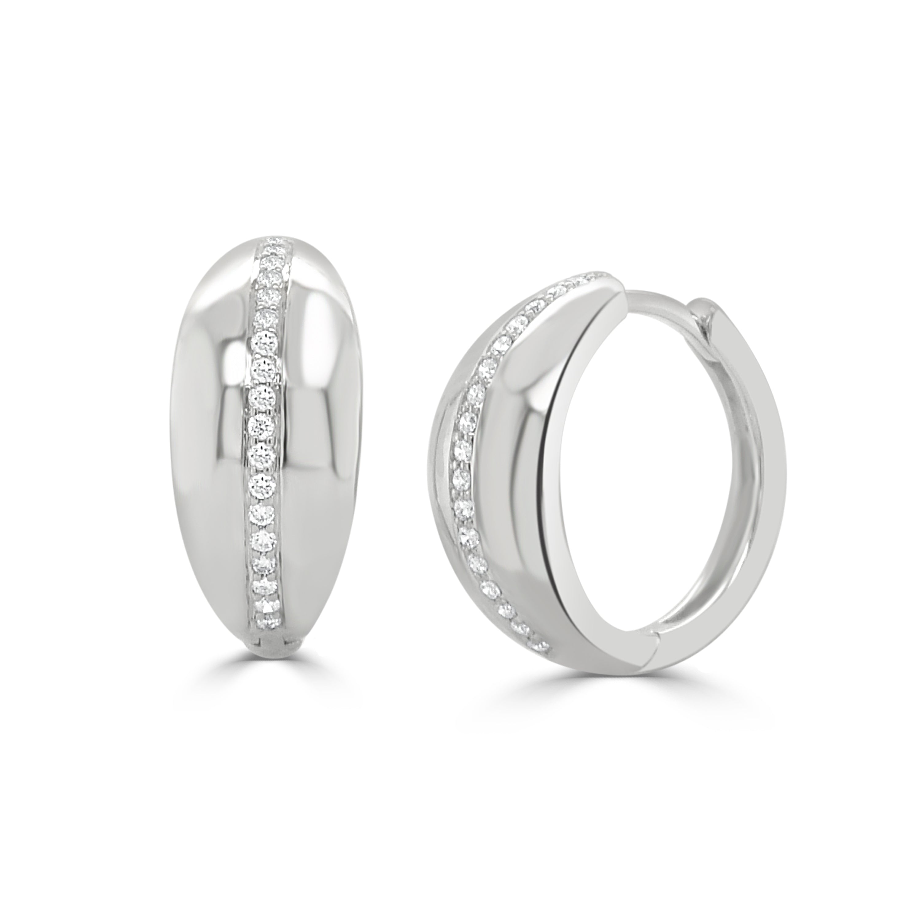 14K Gold Diamond Hoop Earrings - 0.15 CT