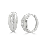 14K Gold Diamond Hoop Earrings - 0.15 CT