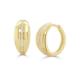 14K Gold Diamond Hoop Earrings - 0.15 CT
