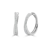 14K Gold & Diamond Swirl Hoop Earrings - 0.76 CT