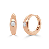 14K Gold Diamond Hoop Earrings - 0.15 ct