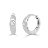 14K Gold Diamond Hoop Earrings - 0.15 ct