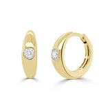 14K Gold Diamond Hoop Earrings - 0.15 ct