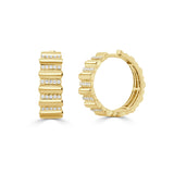 14K Gold Diamond Hoop Earrings - 0.27 CT