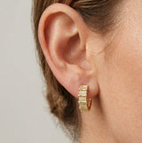 14K Gold Diamond Hoop Earrings - 0.27 CT
