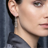 14K Gold Diamond Link Drop Earrings - 0.43 CT