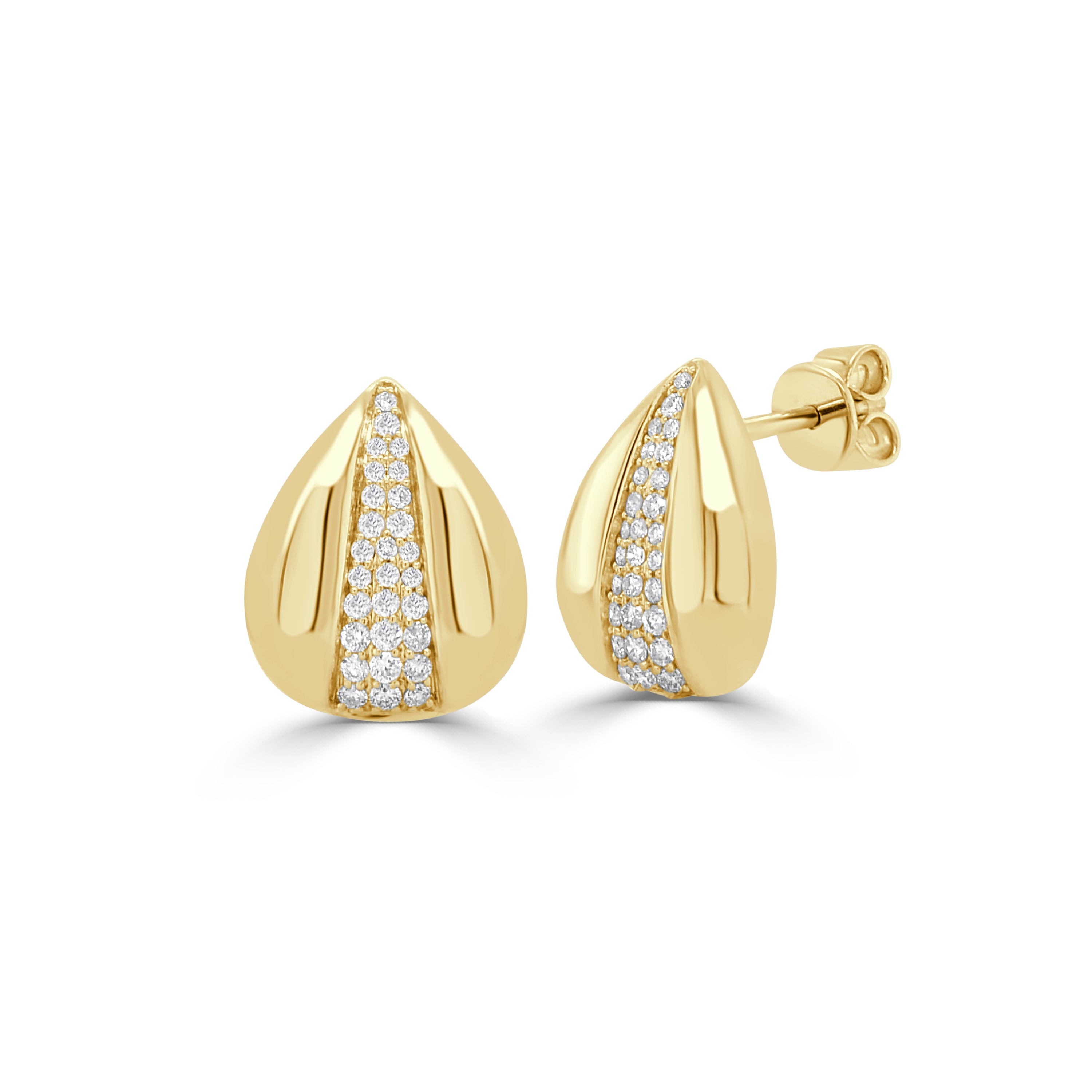 14K Gold Diamond Earrings - 0.32 CT