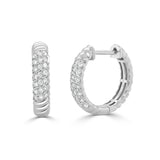 14K Gold Diamond Pave Huggie Earrings
