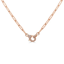 Load image into Gallery viewer, 14k Gold &amp; Diamond Paperclip Link Necklace