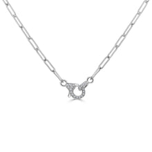 Load image into Gallery viewer, 14k Gold &amp; Diamond Paperclip Link Necklace