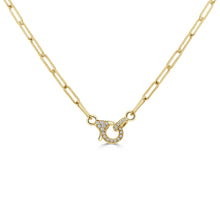 Load image into Gallery viewer, 14k Gold &amp; Diamond Paperclip Link Necklace