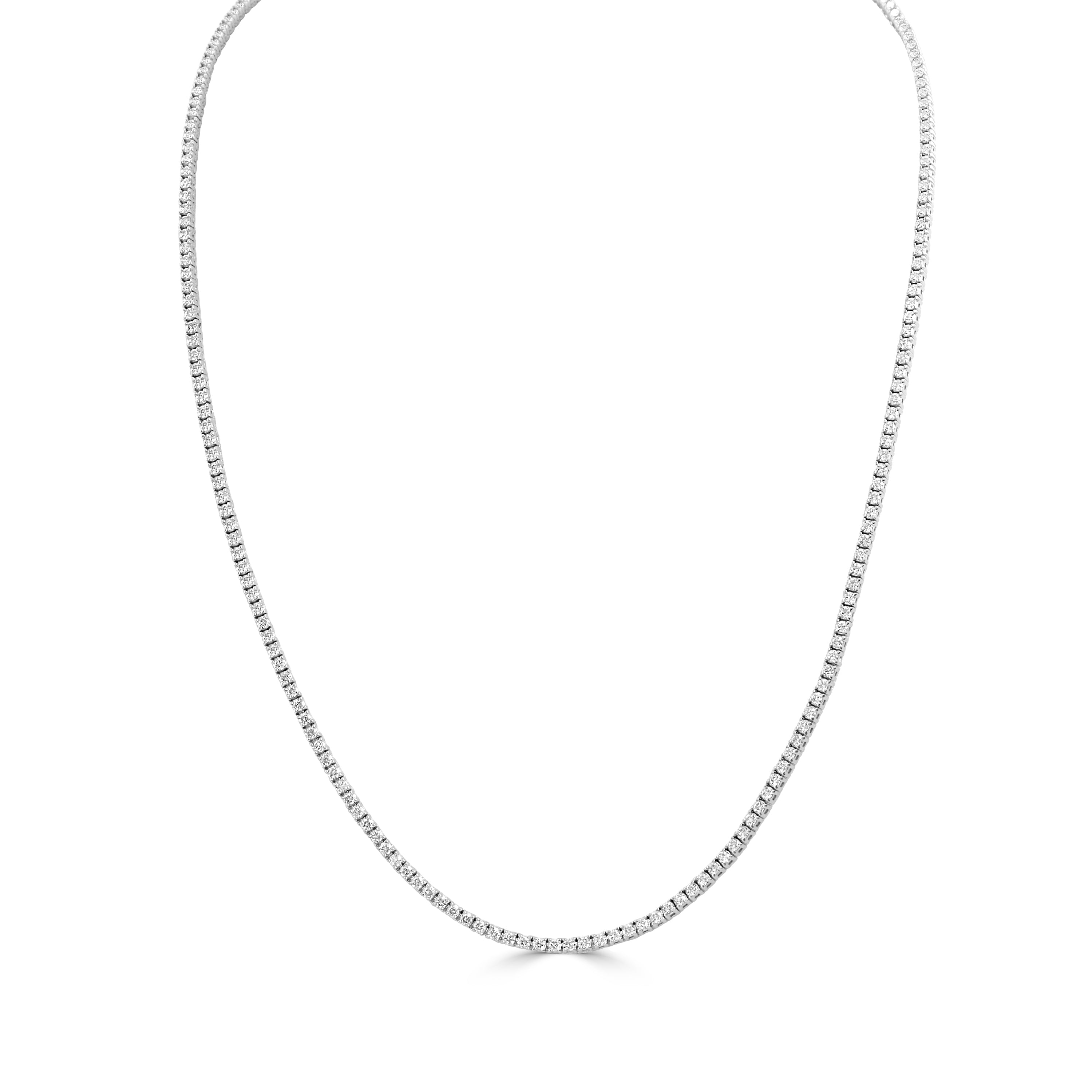 14K Gold Diamond Tennis Necklace- 3.00 CT