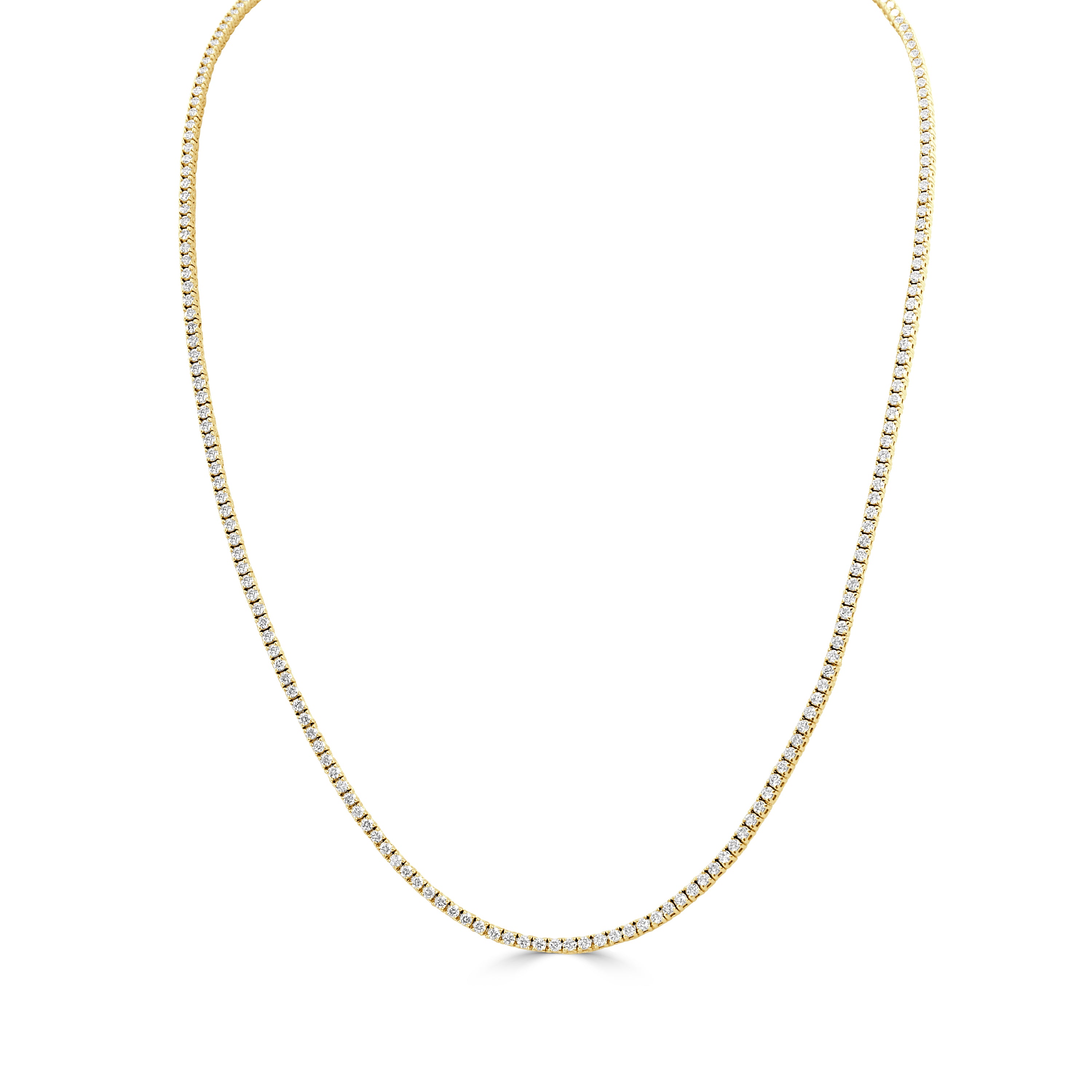 14K Gold Diamond Tennis Necklace- 3.00 CT