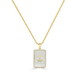 14K Gold & Emerald Cut Diamond Medallion Necklace - 0.37ct
