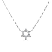 Load image into Gallery viewer, 14K Gold Diamond Star Of David Necklace