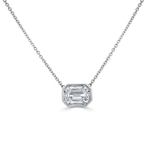 14K Gold & "Pie-Cut" Baguette Diamond Necklace