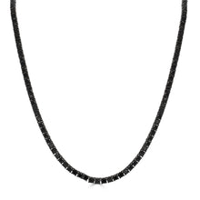 Load image into Gallery viewer, 14K Gold &amp; Black Diamond Tennis Necklace