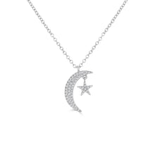 Load image into Gallery viewer, 14K Gold &amp; Diamond Moon &amp; Star Necklace