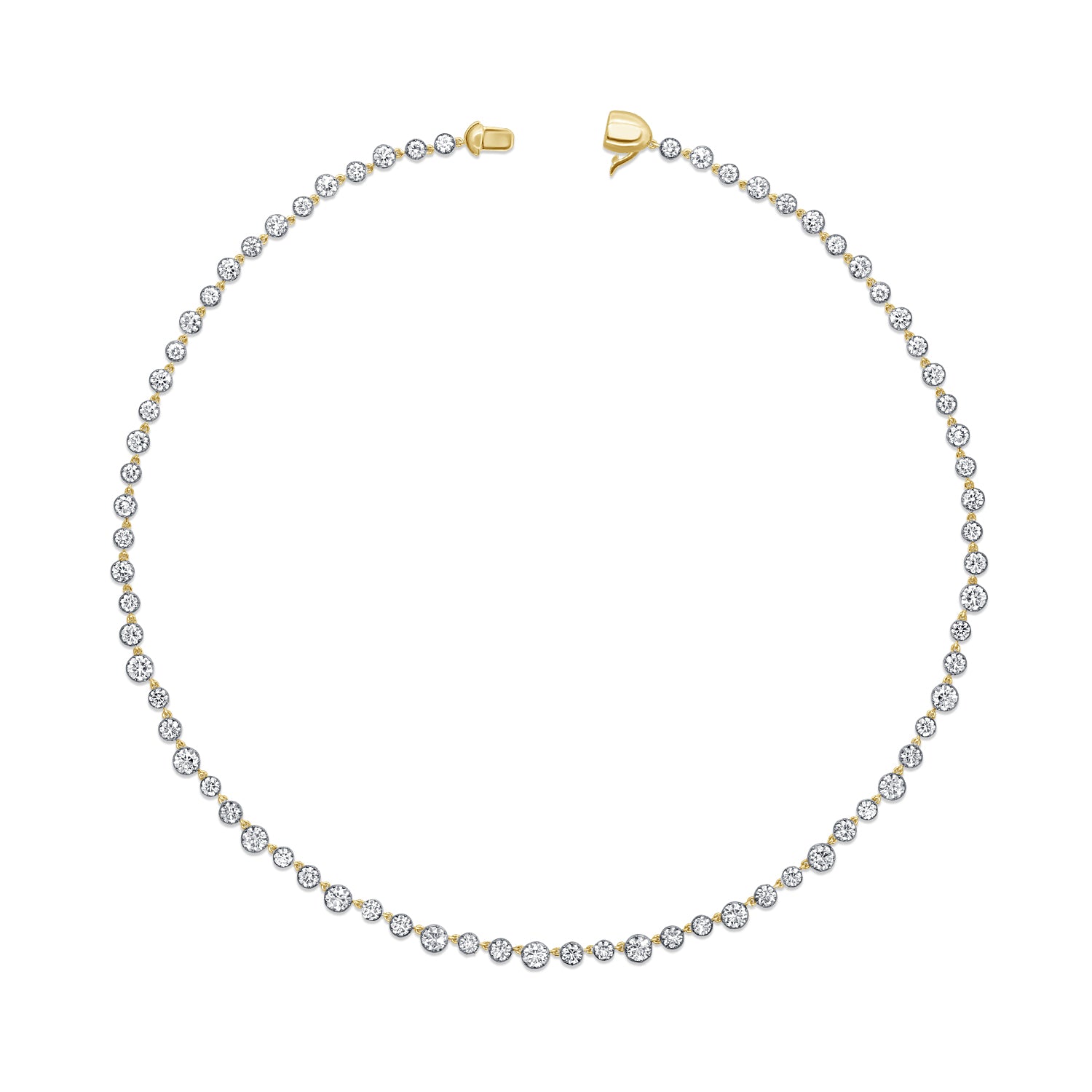 14K Gold Diamond Black Rhodium Necklace- 11.56 CT