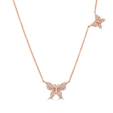 14K Gold Diamond Butterfly Necklace - 0.21ct