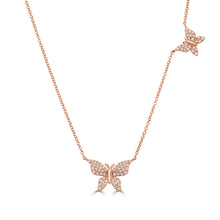 Load image into Gallery viewer, 14K Gold Diamond Butterfly Necklace