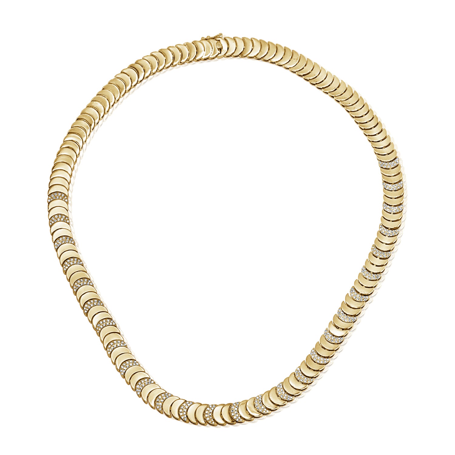 14K Gold Diamond Disc Necklace - 1.26 CT.