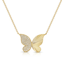 Load image into Gallery viewer, 14k Gold Diamond Butterfly Necklace