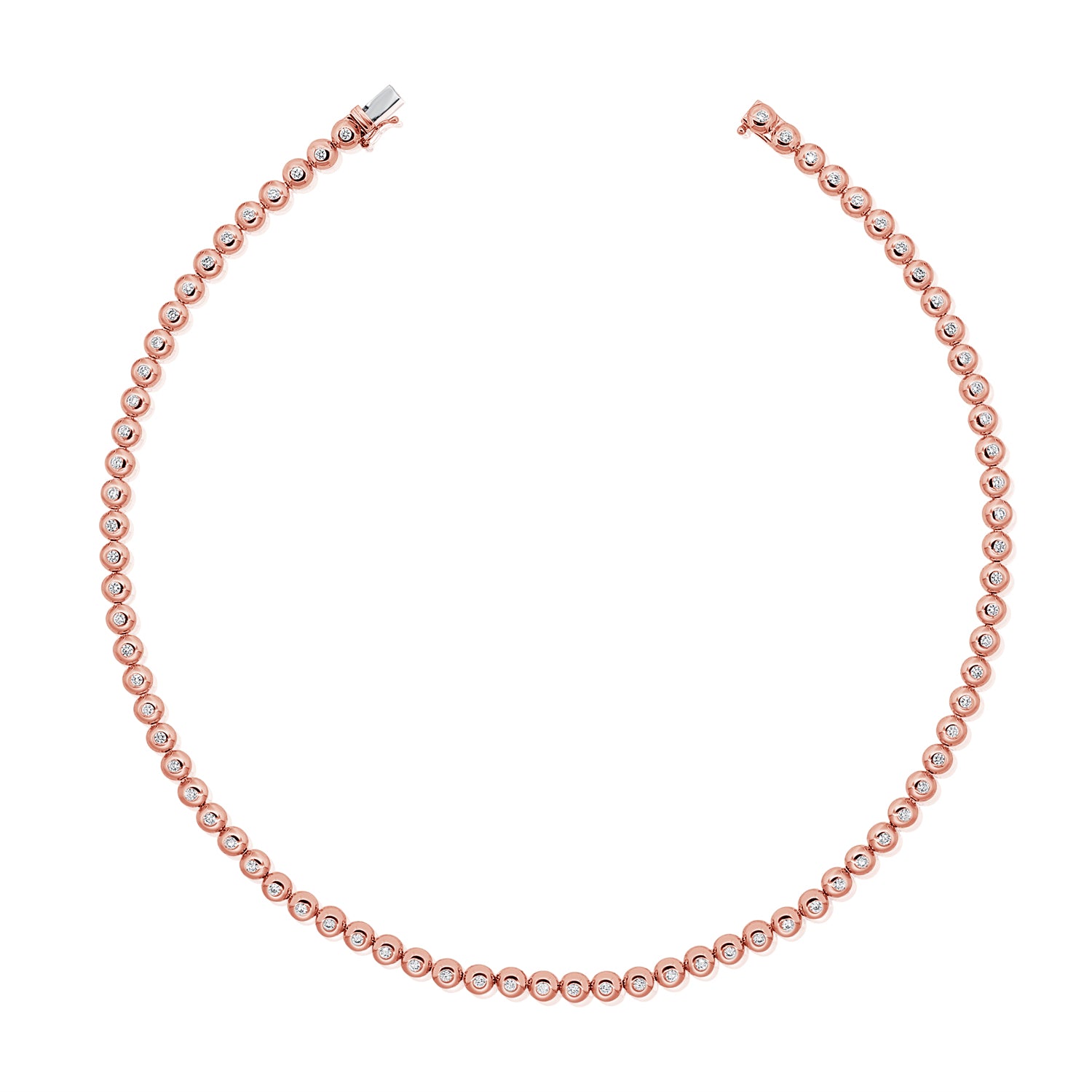 14K Gold Diamond Bezel Necklace 2.33 CT