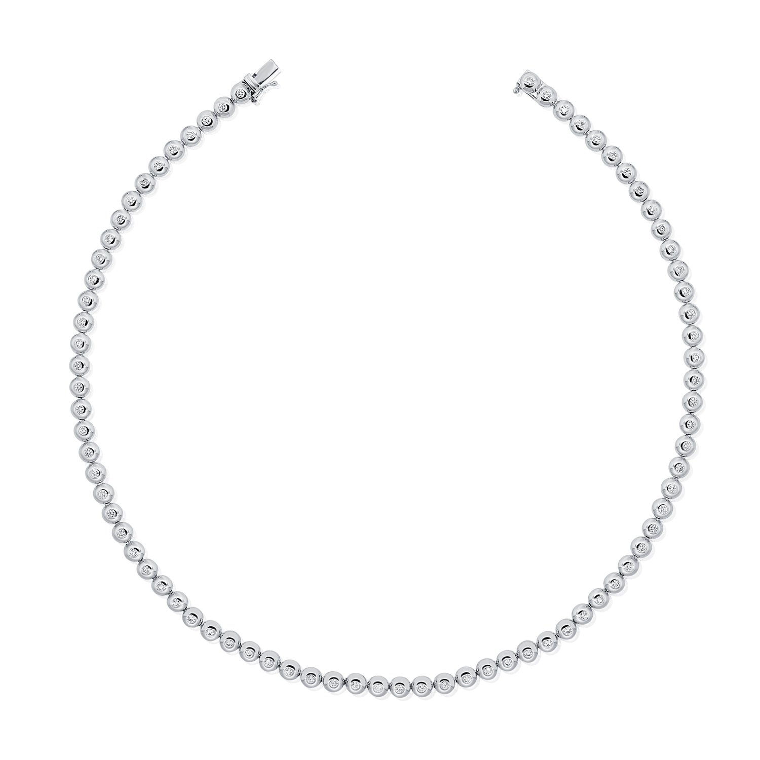 14K Gold Diamond Bezel Necklace 2.33 CT