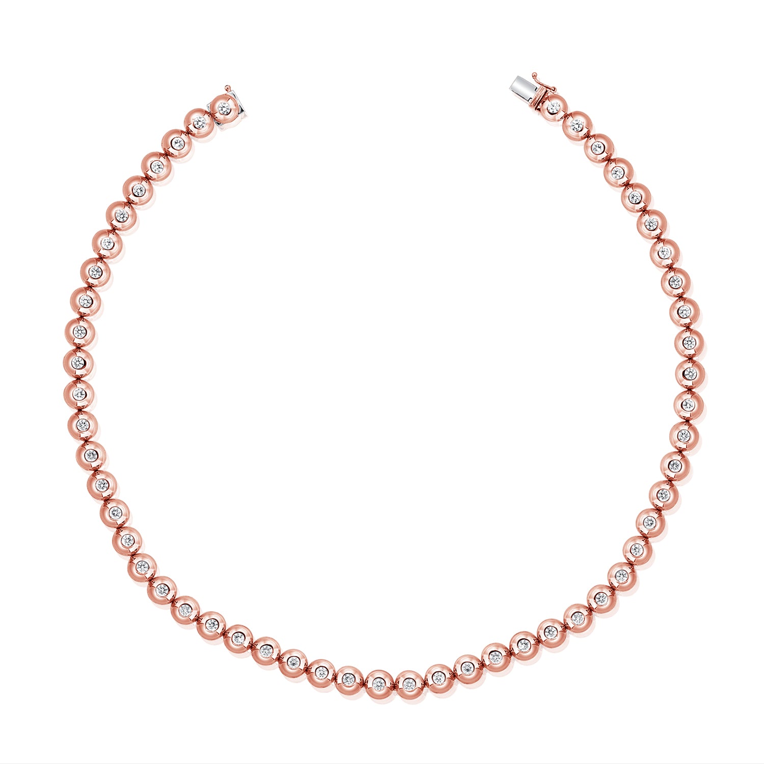 14K Gold Diamond Bezel Necklace - 4.98 CT
