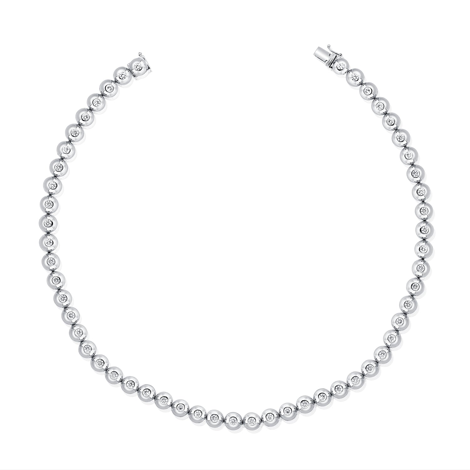 14K Gold Diamond Bezel Necklace - 4.98 CT