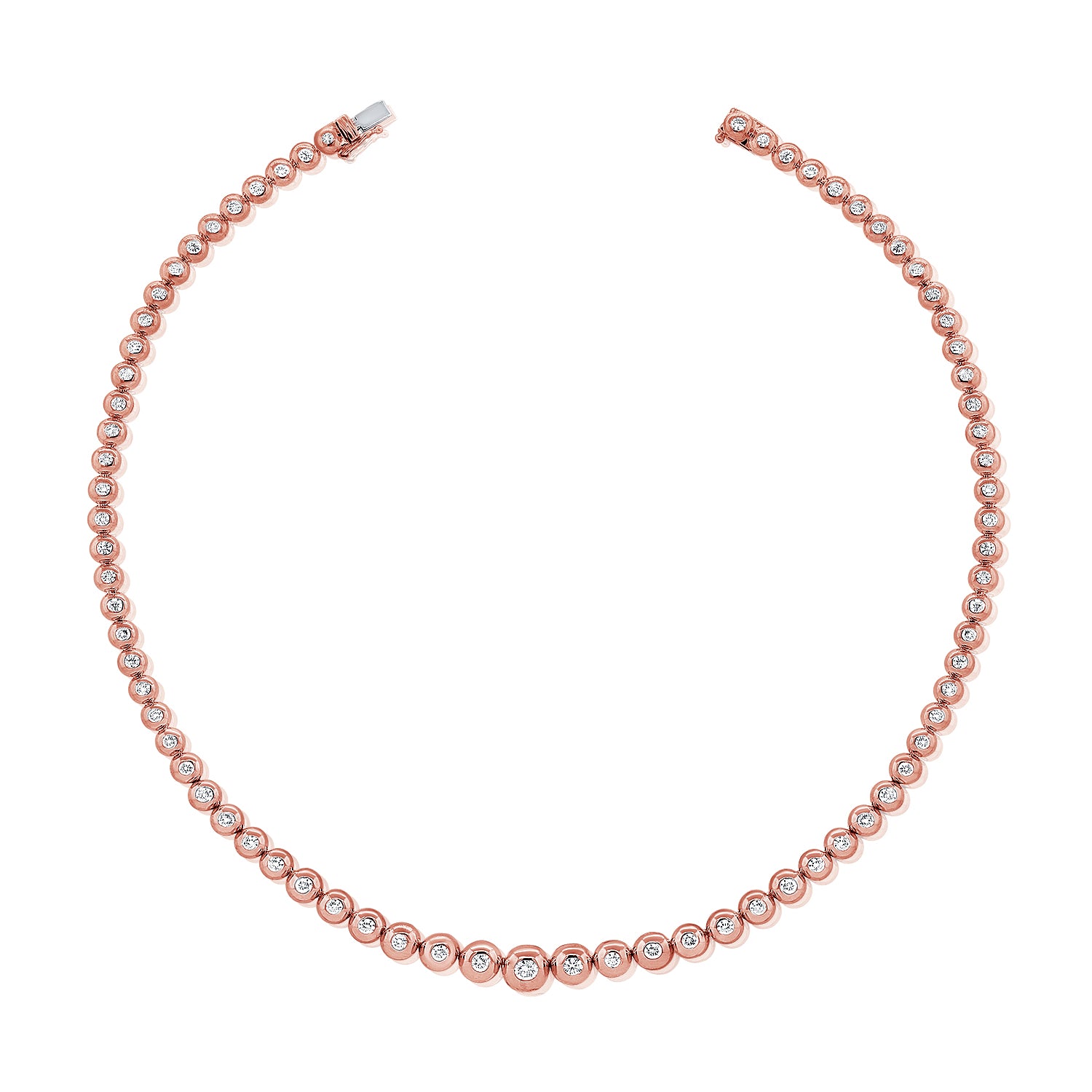 14K Gold Diamond Bezel Necklace -  3.03 CT