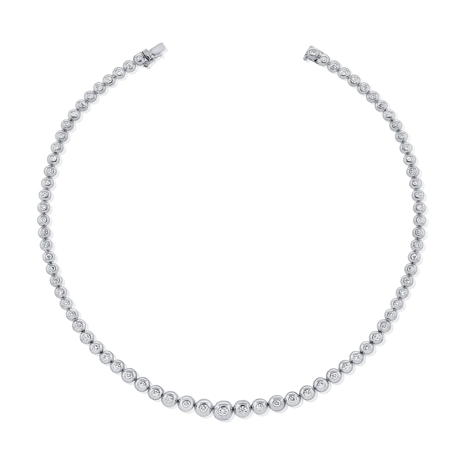 14K Gold Diamond Bezel Necklace -  3.03 CT