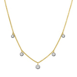 14K Gold Diamond Black Rhodium Station Necklace - 0.79 CT