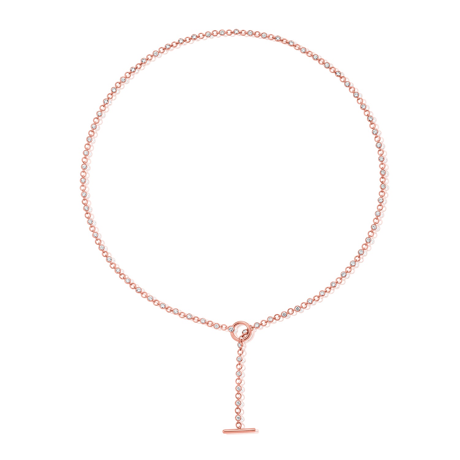 14K Gold Diamond Lariat Necklace - 2.92 CT