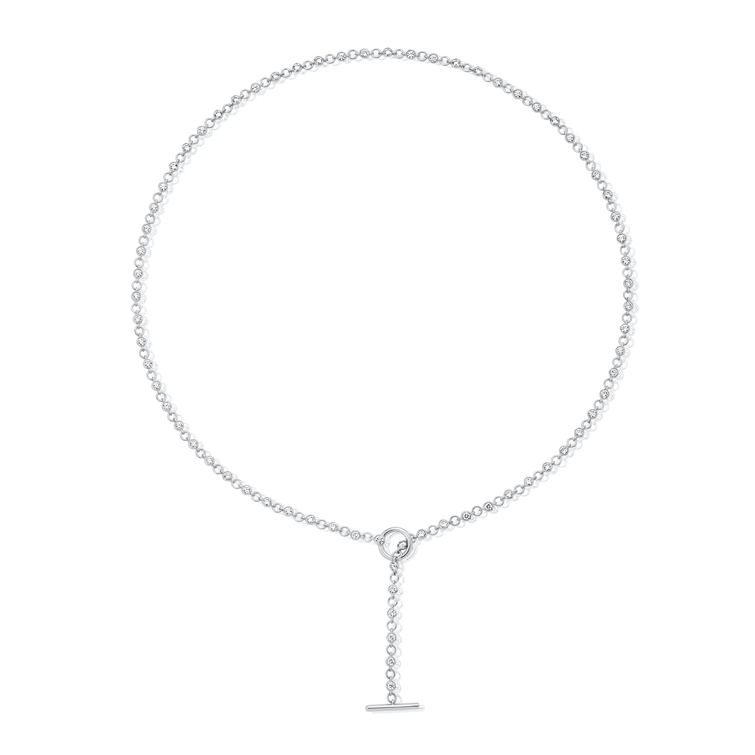 14K Gold Diamond Lariat Necklace - 2.92 CT