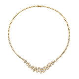14K Gold Diamond Bezel Necklace - 6.98 CT