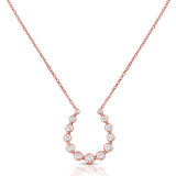 14K Gold Diamond Bezel Horseshoe Necklace - 0.34ct