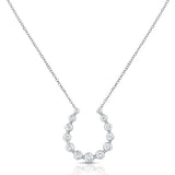 14K Gold Diamond Bezel Horseshoe Necklace - 0.34ct