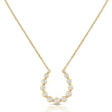 14K Gold Diamond Bezel Horseshoe Necklace - 0.34ct