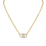 14K Gold & Diamond Link Necklace-1.08 ct.