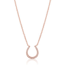 Load image into Gallery viewer, 14k Gold &amp; Diamond Horseshoe Necklace