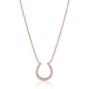 14k Gold & Diamond Horseshoe Necklace
