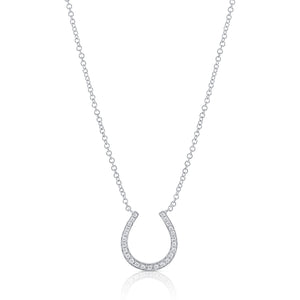 14k Gold & Diamond Horseshoe Necklace