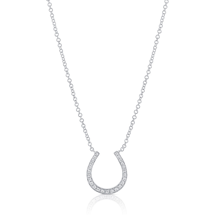 14k Gold & Diamond Horseshoe Necklace