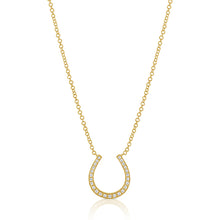 Load image into Gallery viewer, 14k Gold &amp; Diamond Horseshoe Necklace
