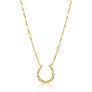 14k Gold & Diamond Horseshoe Necklace